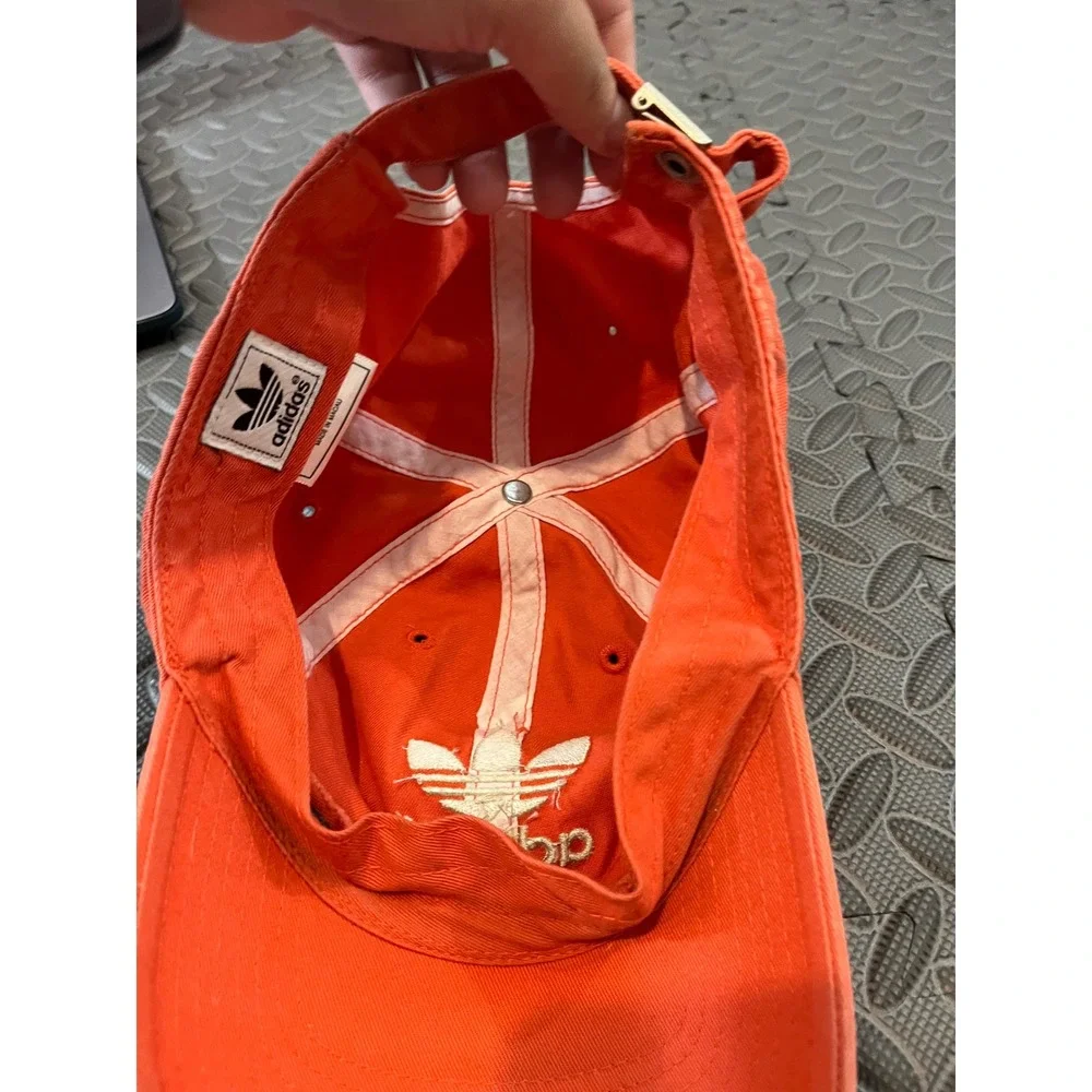 Adidas Trefoil Baseball Cap Unisex OSFA Orange Embroidered Logo Adjustable Hat